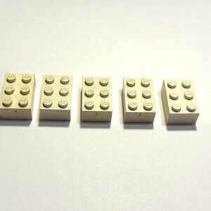 Vintage 1980's Lego Parts - White 2x3 - 5 Pieces (LGP-07)
